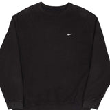 Vintage Black Nike Classic Small Swoosh Sweatshirt 2000s Size XL