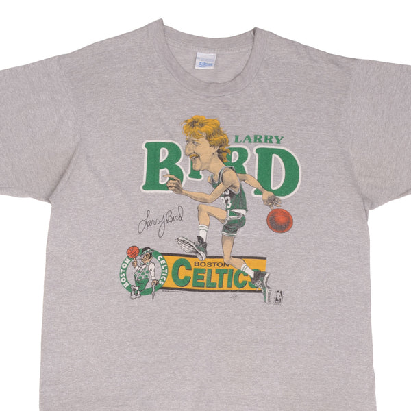 Vintage Nba Boston Celtics Larry Bird 1980S Tee Shirt Size Large Made In USA With Single Stitch Sleeves