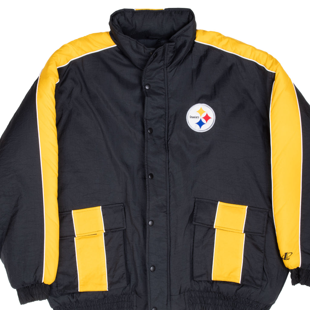 Vintage Nfl Pittsburgh Steelers Heavy Windbreaker Jacket 1990S Size 2XL