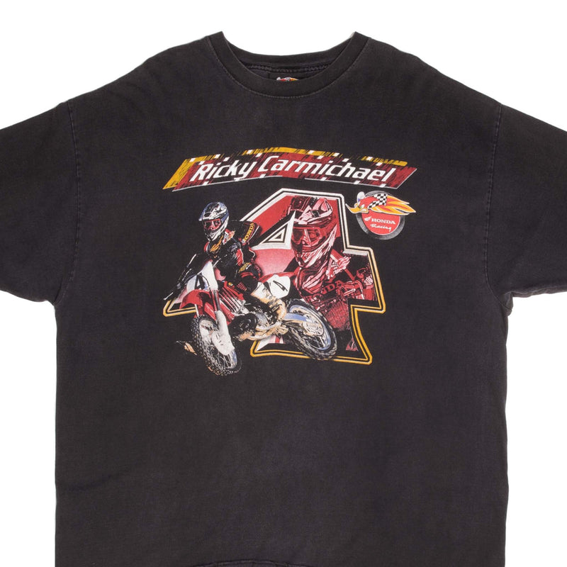 Vintage AMA Motocross Ricky Carmichael Tee Shirt 1990s Size 2XL With Single Stitch Sleeves