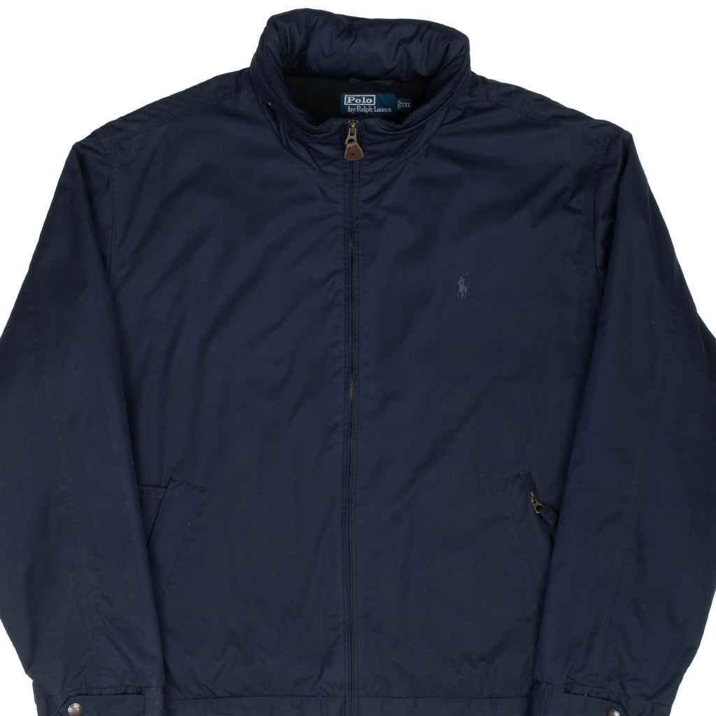 Vintage Polo Ralph Lauren Navy Blue Windbreaker 1990S Rain Jacket Size 2XL