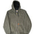Front of green Carhartt hooded active jacket with zipper, drawcords, and split pouch pockets