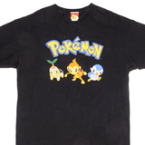 Vintage Black Nintendo Pokemon With Turtwig, Piplup & Chimchar T-Shirt Size XL