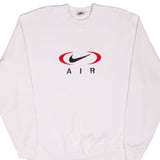 Vintage Nike Air Big Center Swoosh Cream Sweatshirt 1990S Size XL Made In Usa