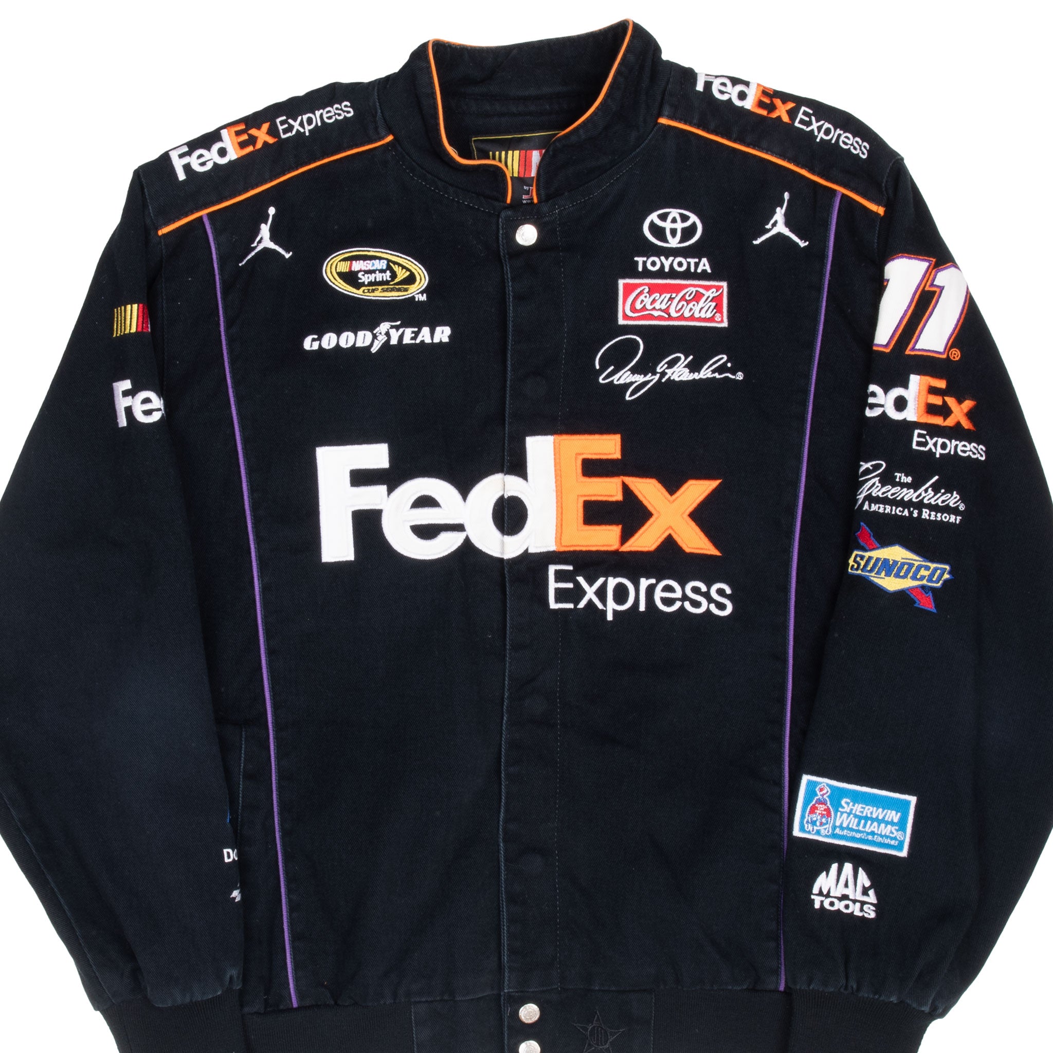 Vintage Nascar Danny Hamlin Fedex Racing Jeff Hamilton Jacket 2000S Size Large