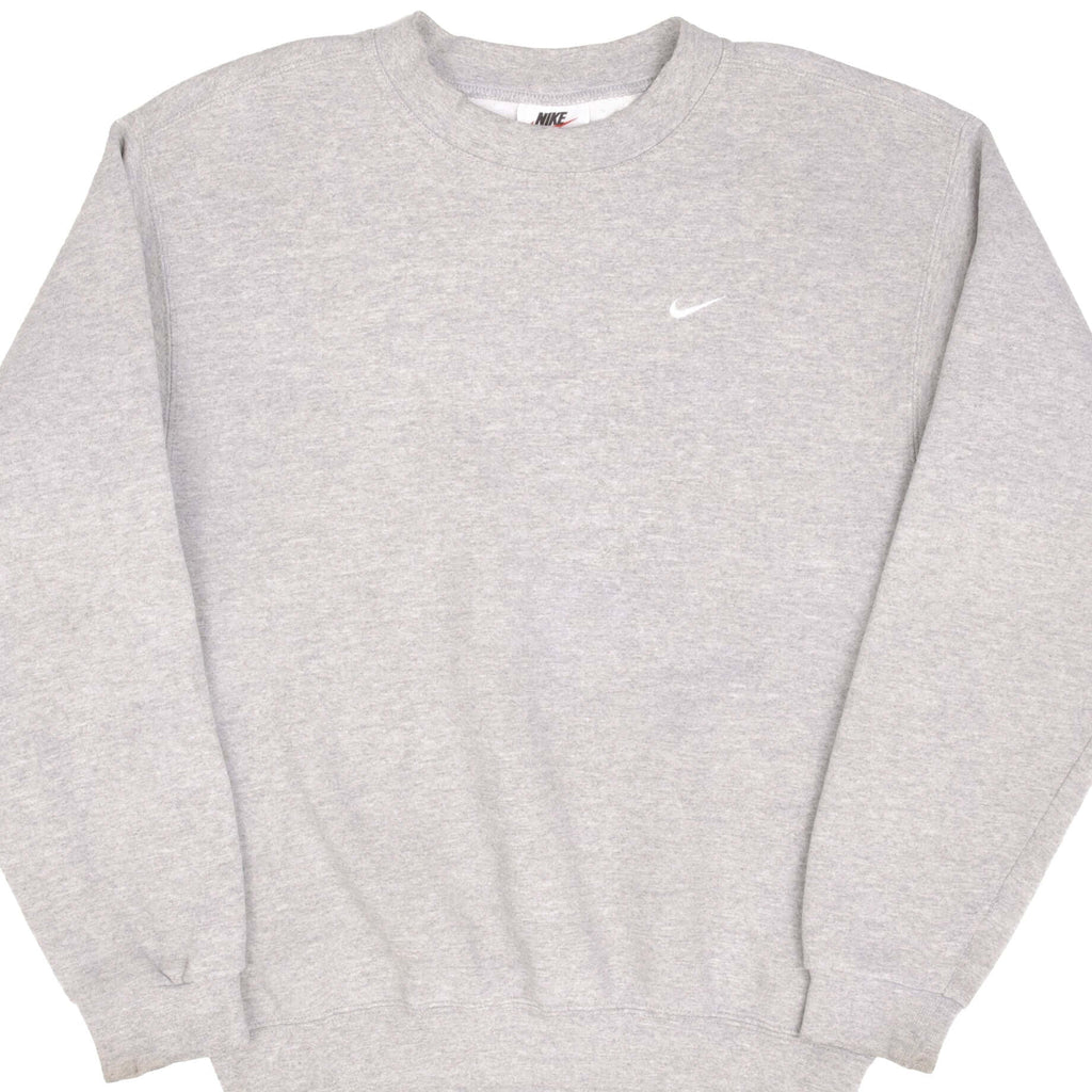 Vintage Nike Swoosh Gray Crewneck Sweatshirt 1990S Size Small