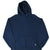 Front of navy blue Russell Athletic blank pullover hoodie with kangaroo pocket