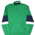 Front of green Polo Ralph Lauren quarter-zip sweater with navy and white sleeve stripes