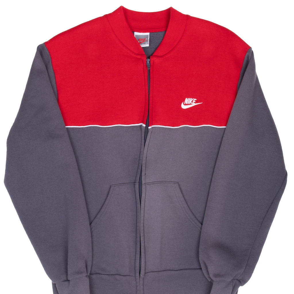 Vintage Nike Grey Red Track Jacket 1980S Size Medium