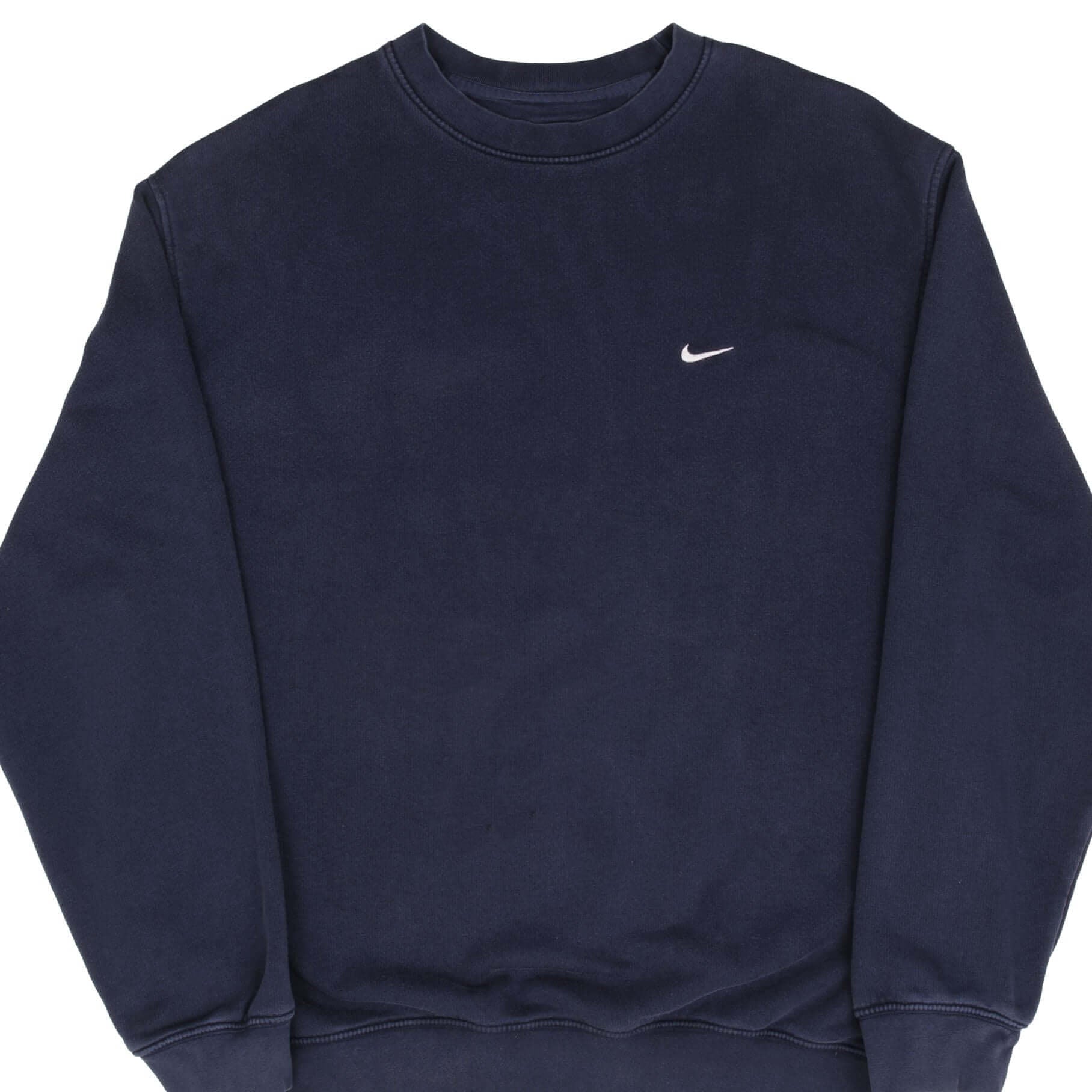 Vintage Nike Classic Swoosh Navy Blue Sweatshirt 2000S Size Large