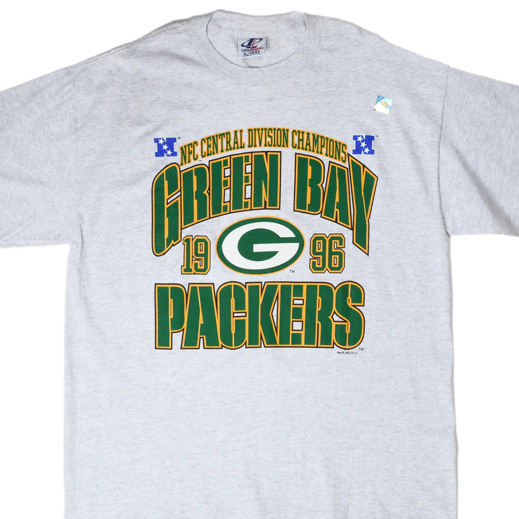 Front of gray Green Bay Packers 1996 NFC Central Division Champions graphic T-shirt