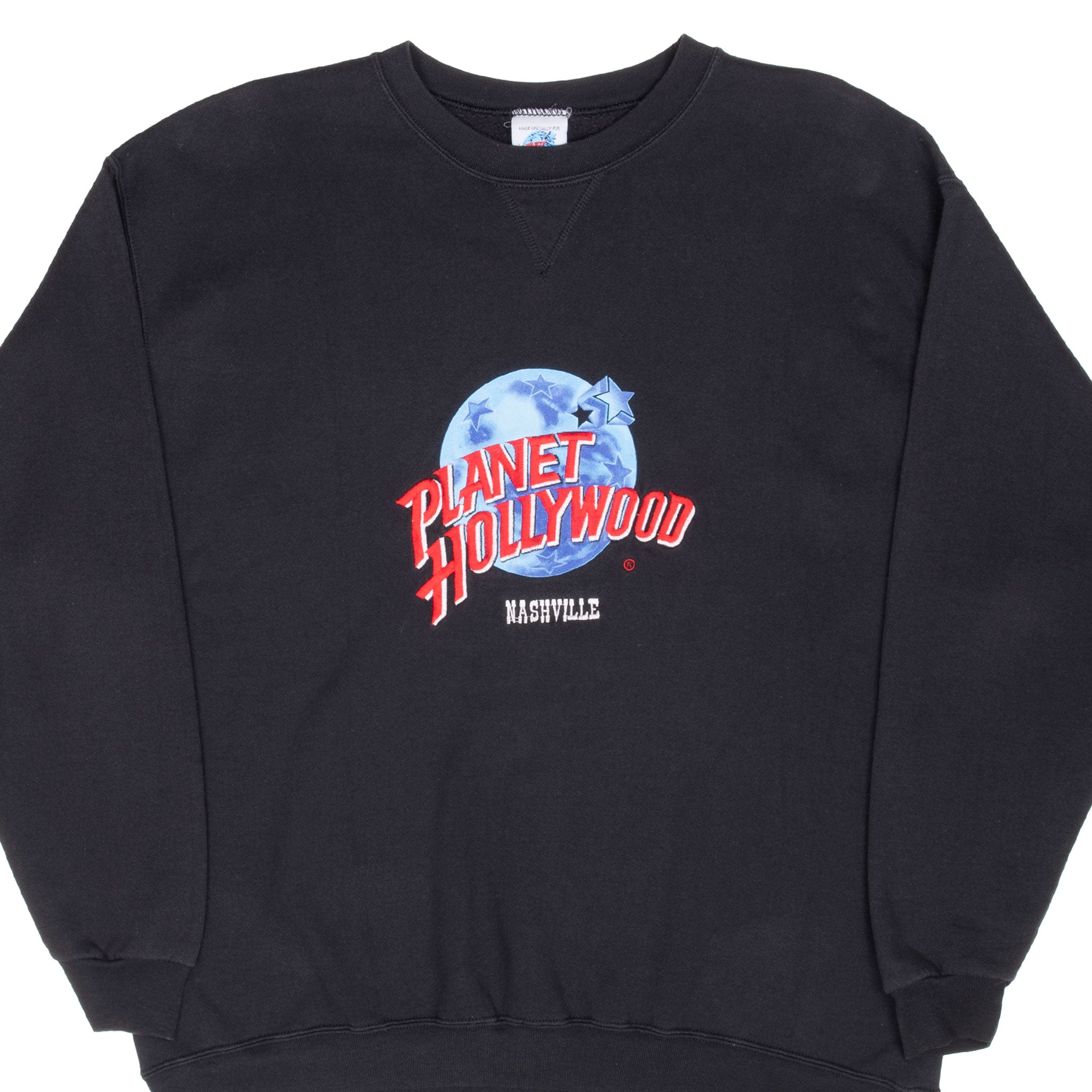VINTAGE PLANET HOLLYWOOD NASHVILLE EMBROIDERED SWEATSHIRT 1990S 2XL MADE IN USA