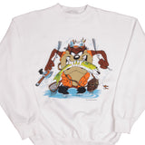 Vintage Looney Tunes Taz Fishing Sweatshirt Size XL Made In USA