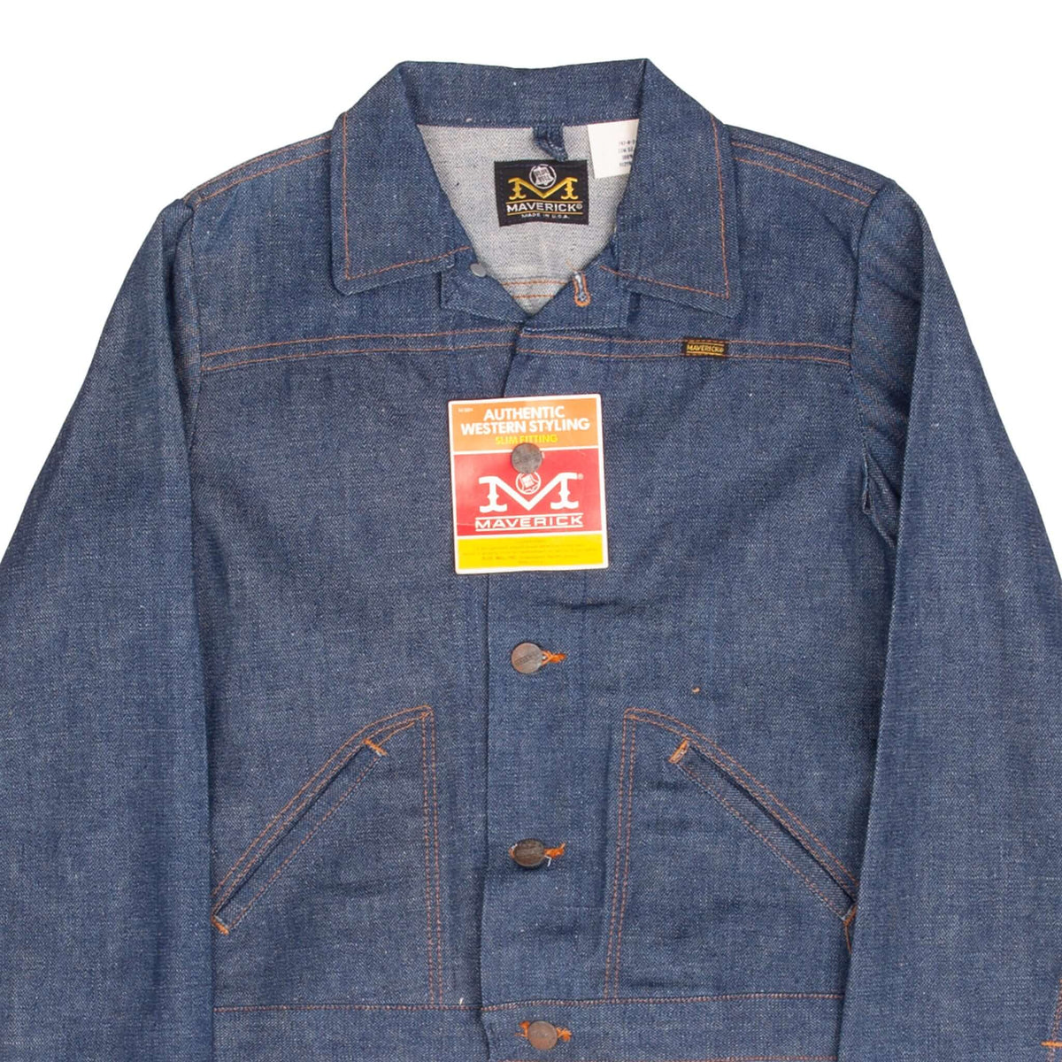 VINTAGE MAVERICK BLUE BELL DENIM JACKET 1970S SIZE 14 WOMAN MADE USA D