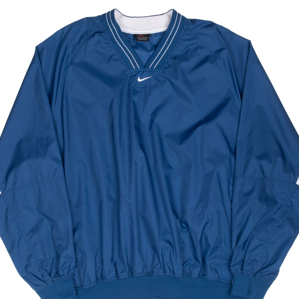 Vintage Nike Center Swoosh Blue Windbreaker Pullover Jacket 2000S Size XL