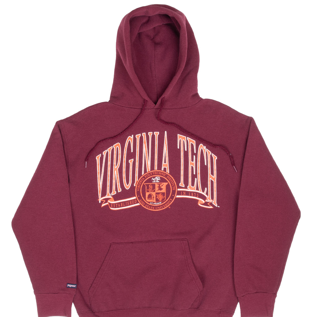 Vintage Virginia Tech University Hoodie Sweatshirt 1990S Size Medium Made In Usa