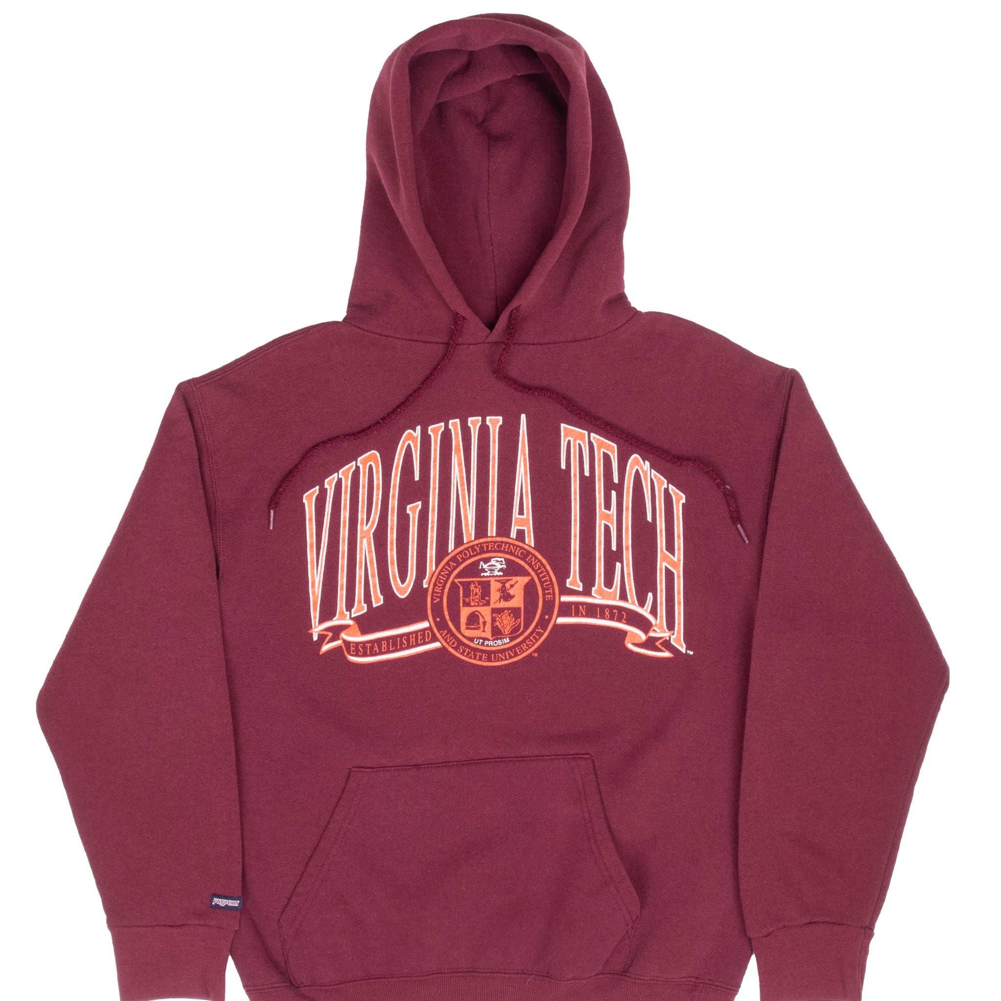 Vintage Virginia Tech University Hoodie Sweatshirt 1990S Size Medium Made In Usa