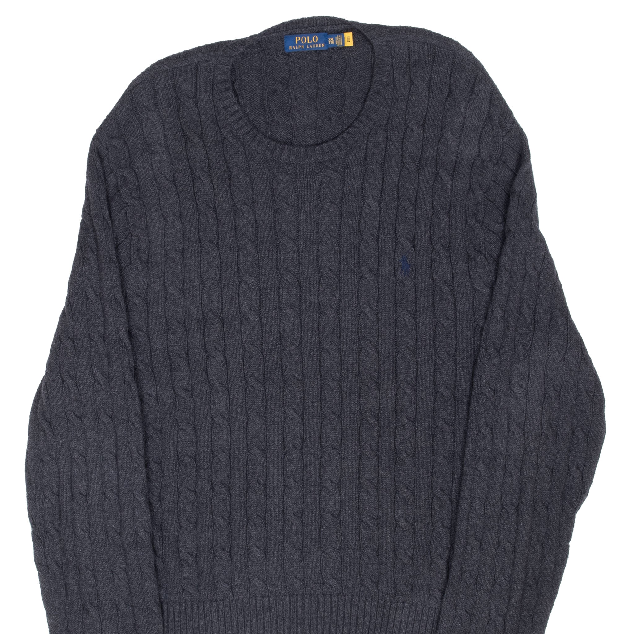 Vintage Ralph Lauren Dark Grey Knit Sweater Crewneck Size 2Xl