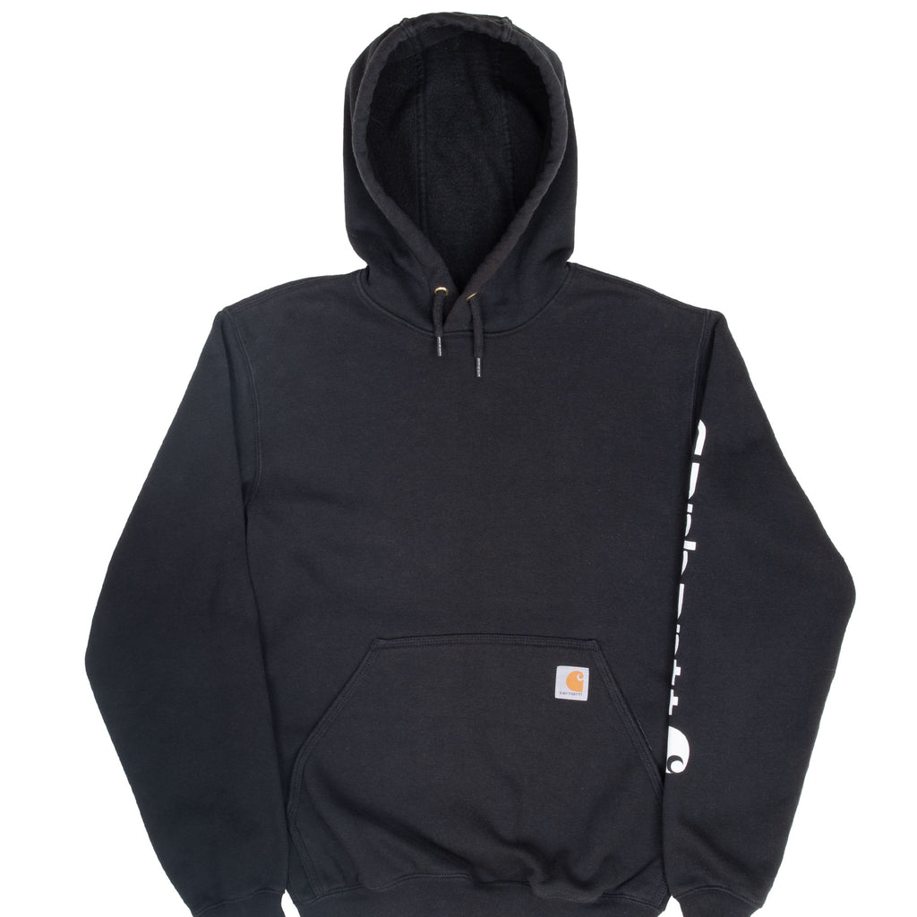 Vintage Carhartt Classic Black Hoodie Sweatshirt Size XS