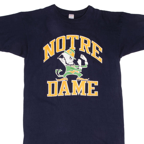 Vintage Notre Dame University 1980s Tee Shirt Size Large Made In USA With Single Stitch Sleeves