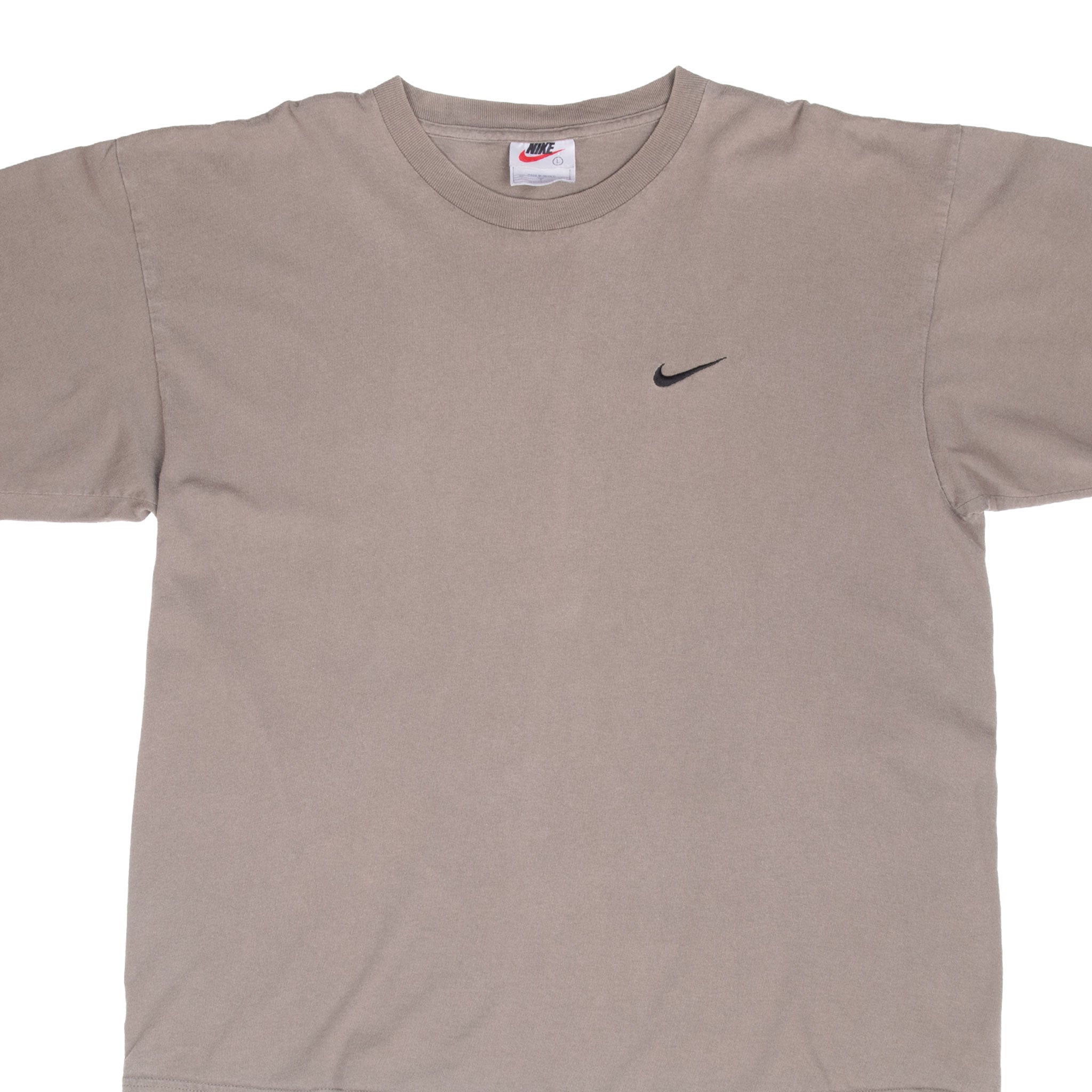 Vintage Nike Classic Swoosh Khaki Green Tee Shirt 1990S Size Large