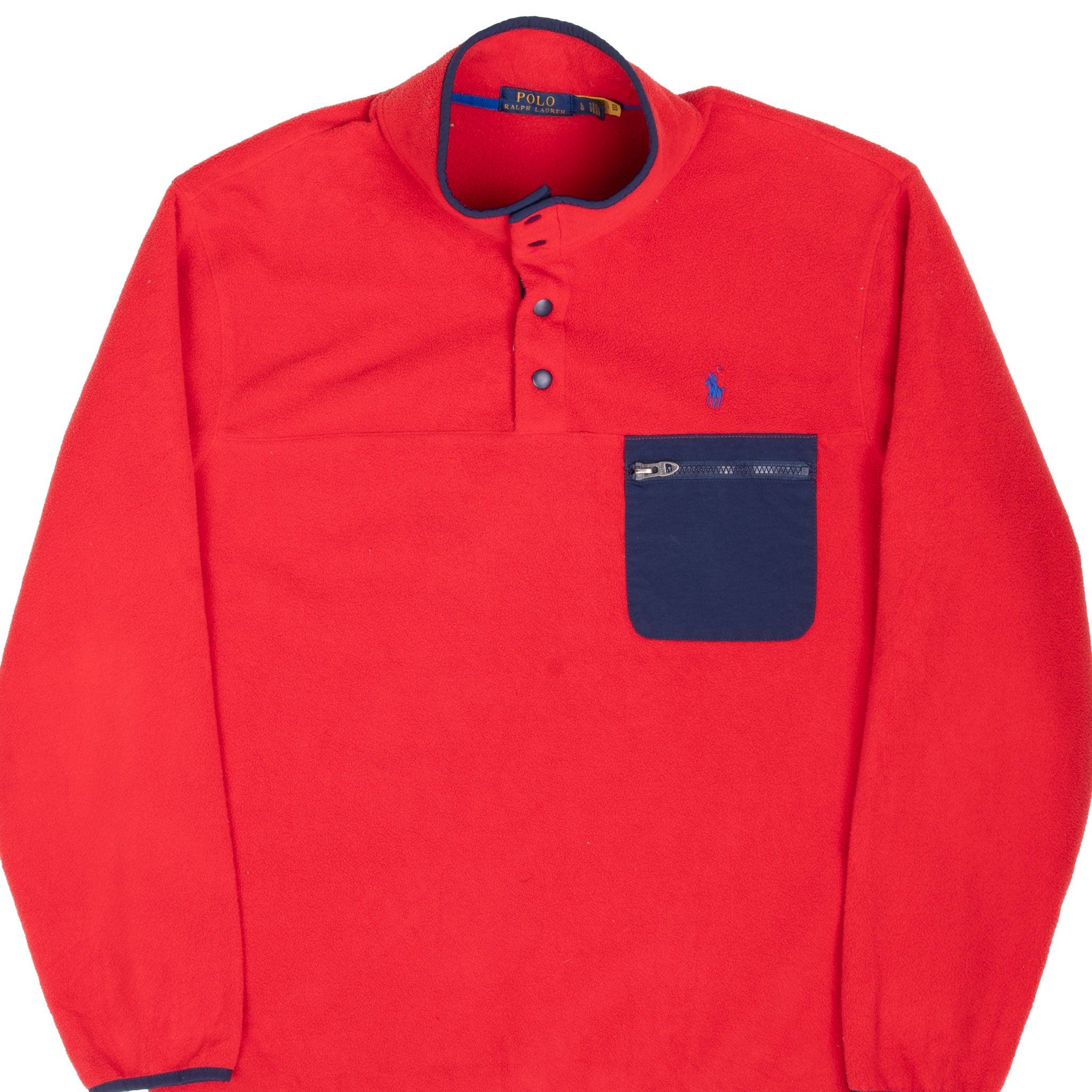 Vintage Ralph Lauren Red Pullover Fleece Jacket Size Large