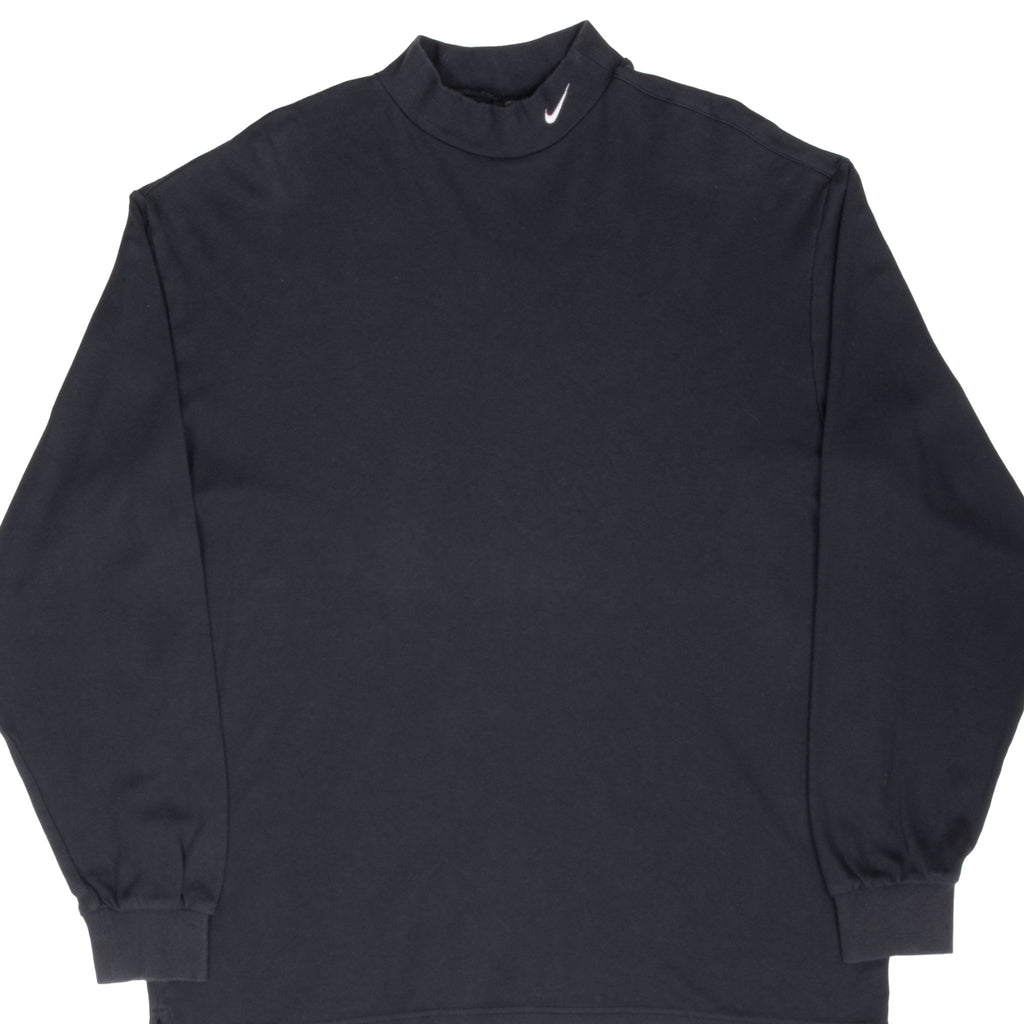 Vintage Nike Golf Long Sleeve Turtle Neck Black Tee Shirt 1990S Size Large