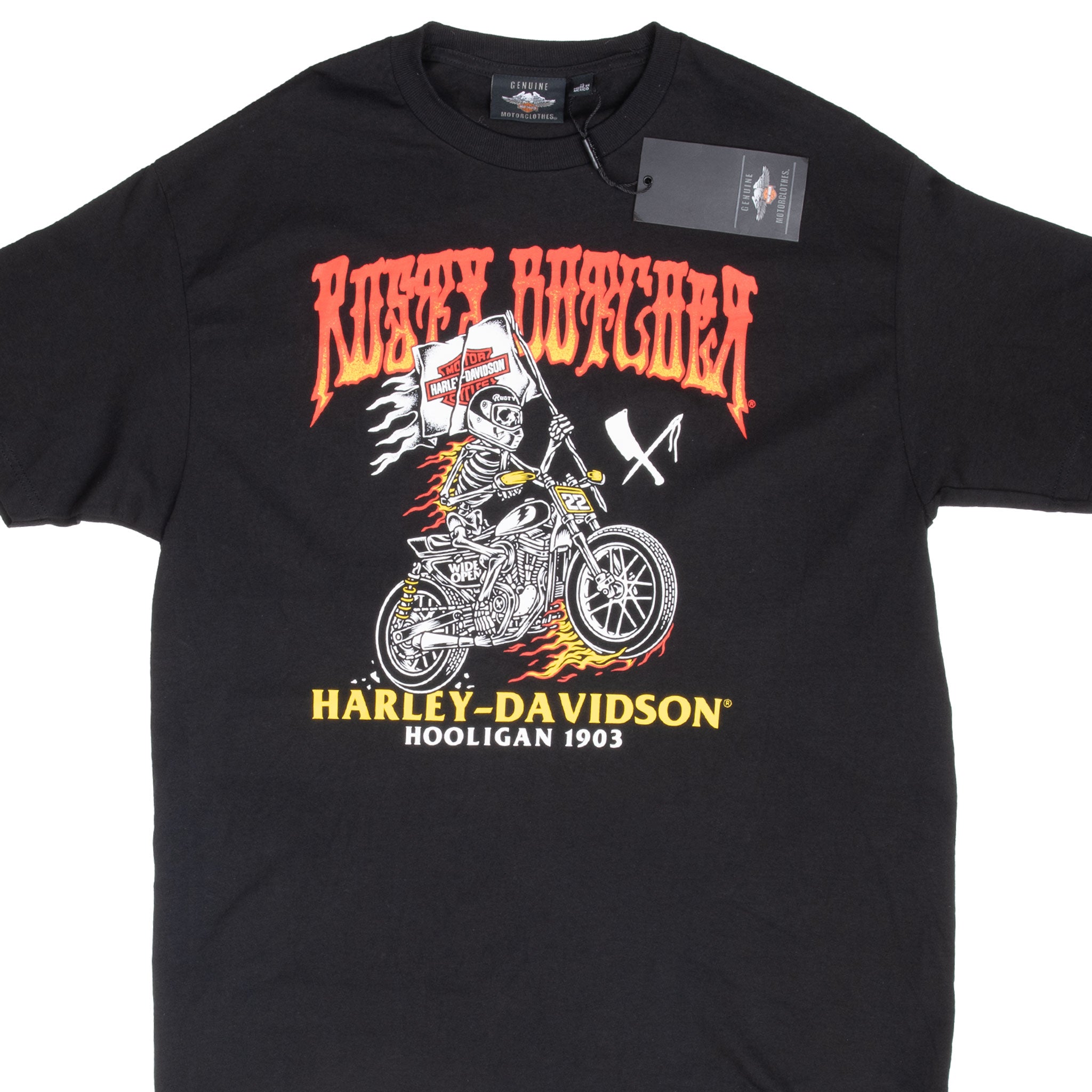 Vintage Harley Davidson Rusty Butcher Hooligan Tee Shirt Size XL Deadstock With Tags