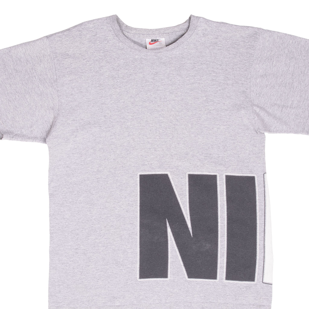 Vintage Nike Spellout Grey Tee Shirt 1990S Size Xl
