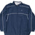 Front of navy Nike windbreaker jacket with white piping and embroidered Swoosh
