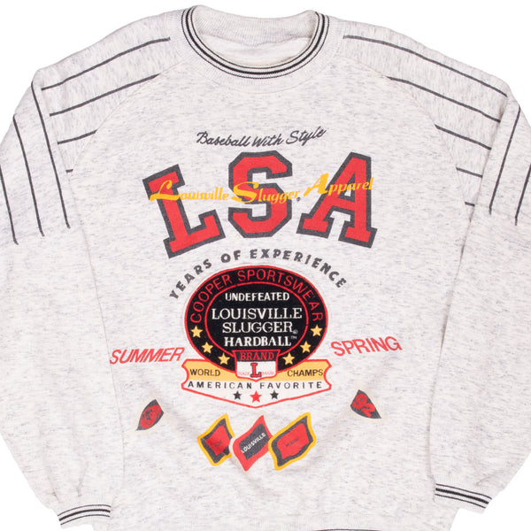 Vintage Baseball Louisville Slugger Apparel Embroidered Sweatshirt Size Large