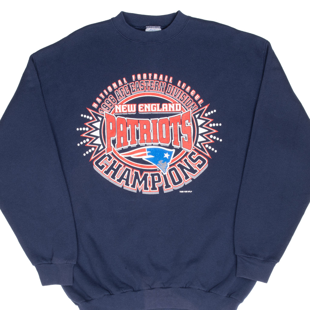 Vintage Nfl New England Patriots Afc Eastern Division 1996 Champions Sweatshirt Size Large Made In Usa