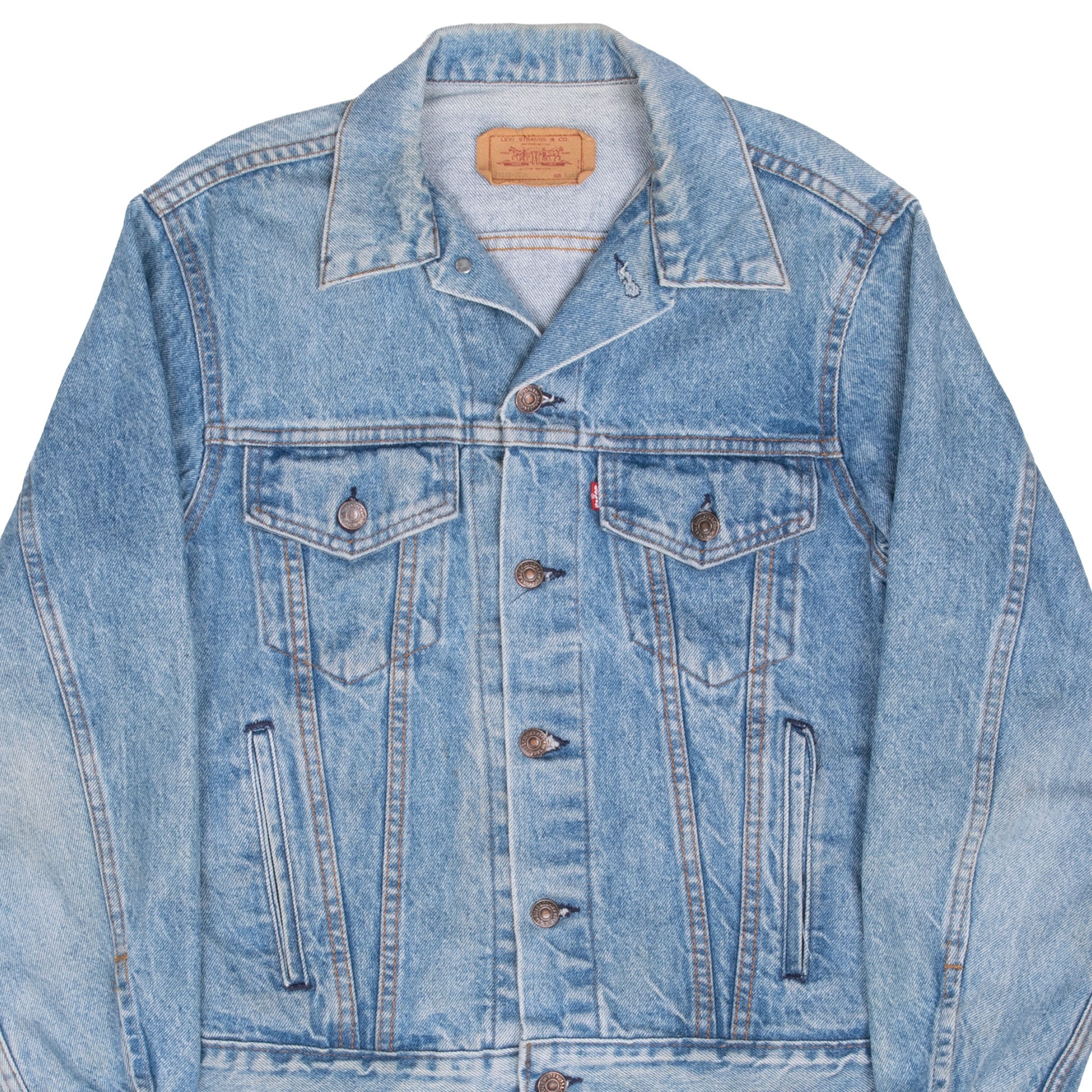 Vintage Levis Type 3 Denim Jacket 4 Pockets 70506 0214 1980S Size 40 Made In Usa