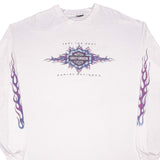 Vintage Harley Davidson Feel The Heat Santa Fe Long Sleeves Flame Tee Shirt 1998 Size 2XL Made In Usa