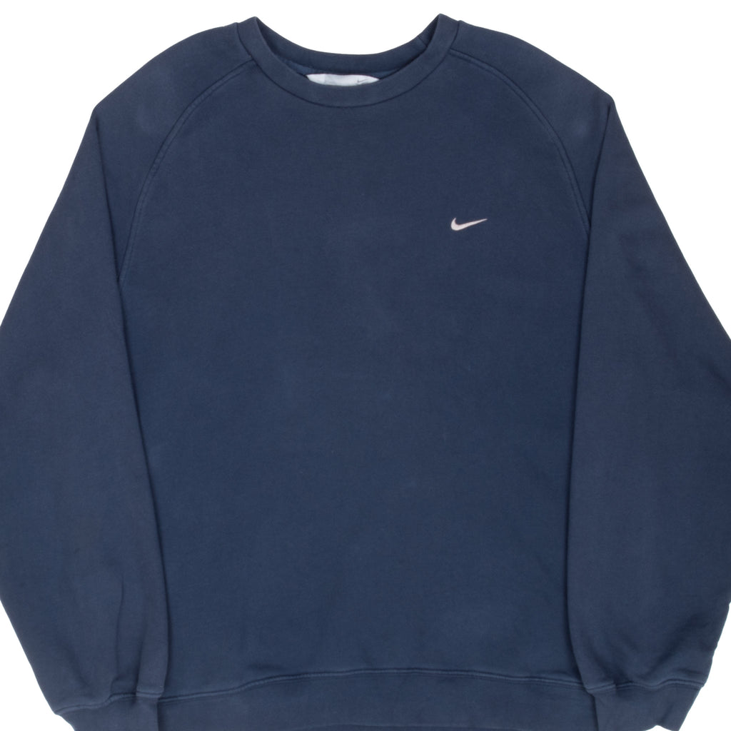 Vintage Nike Classic Swoosh Navy Blue Sweatshirt 2000S Size XL