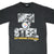 Front close-up of black Pittsburgh Steelers Men of Steel graphic T-shirt