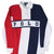 Front of Polo Ralph Lauren rugby shirt with red, white and navy panels and POLO chest lettering