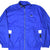 Front close view of royal blue adidas full-zip windbreaker with chest logo and black-and-white pocket accents