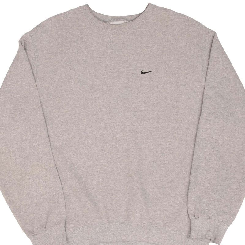 Vintage Nike Classic Swoosh Gray Sweatshirt 2000S Size Medium