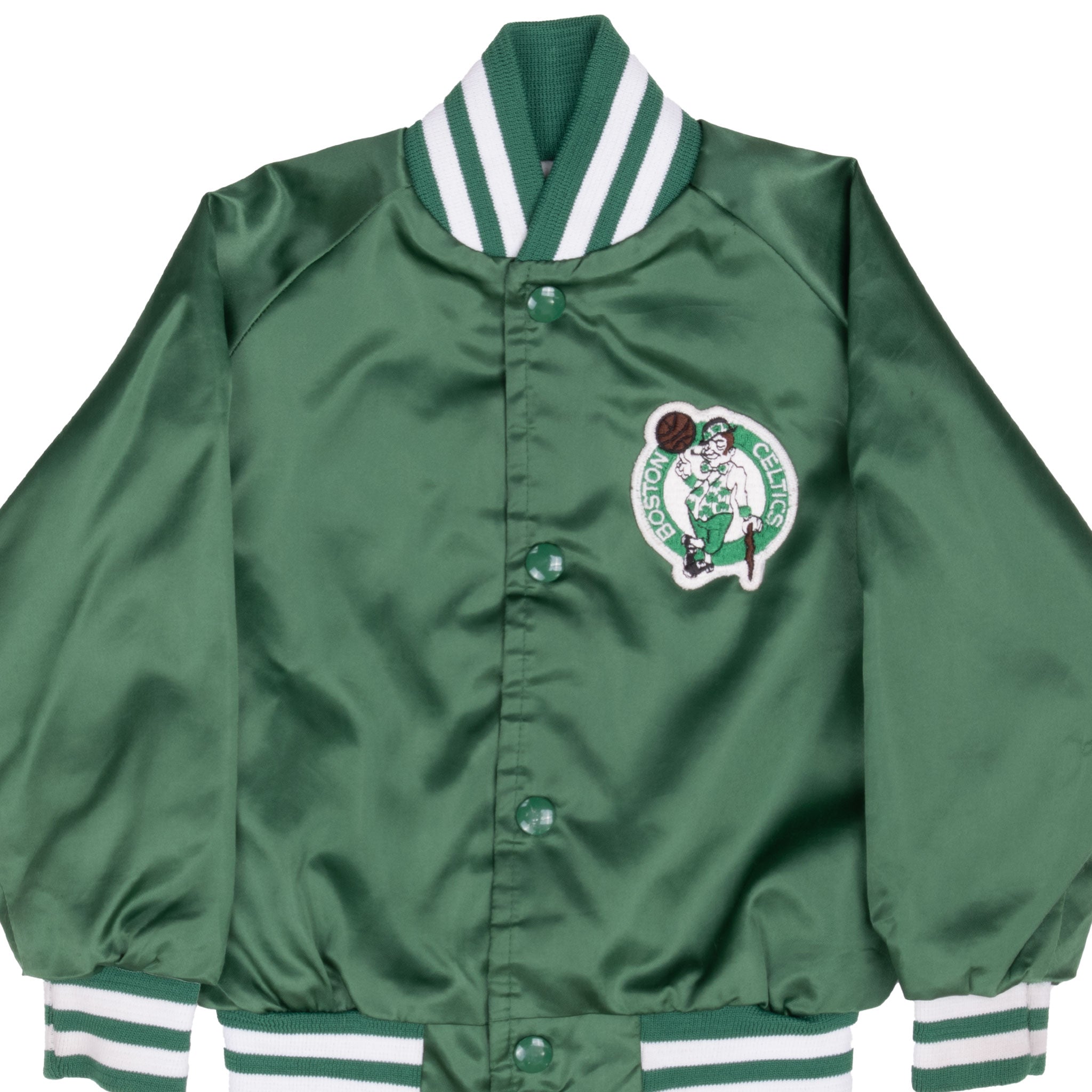 Vintage Nba Boston Celtics Bomber Satin Kids Jacket 1990S Size 4 Year Made In Usa