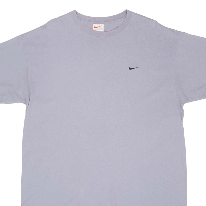 Vintage Nike Classic Swoosh Grey Blue Tee Shirt Size 1990s Size XL Made In USA