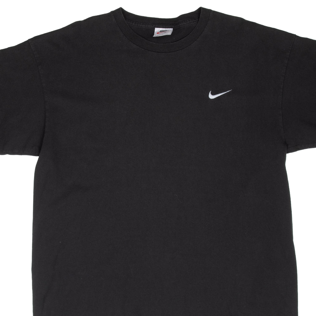 Vintage Nike Classic Swoosh Black Tee Shirt Size 1990s Size XL Made In USA