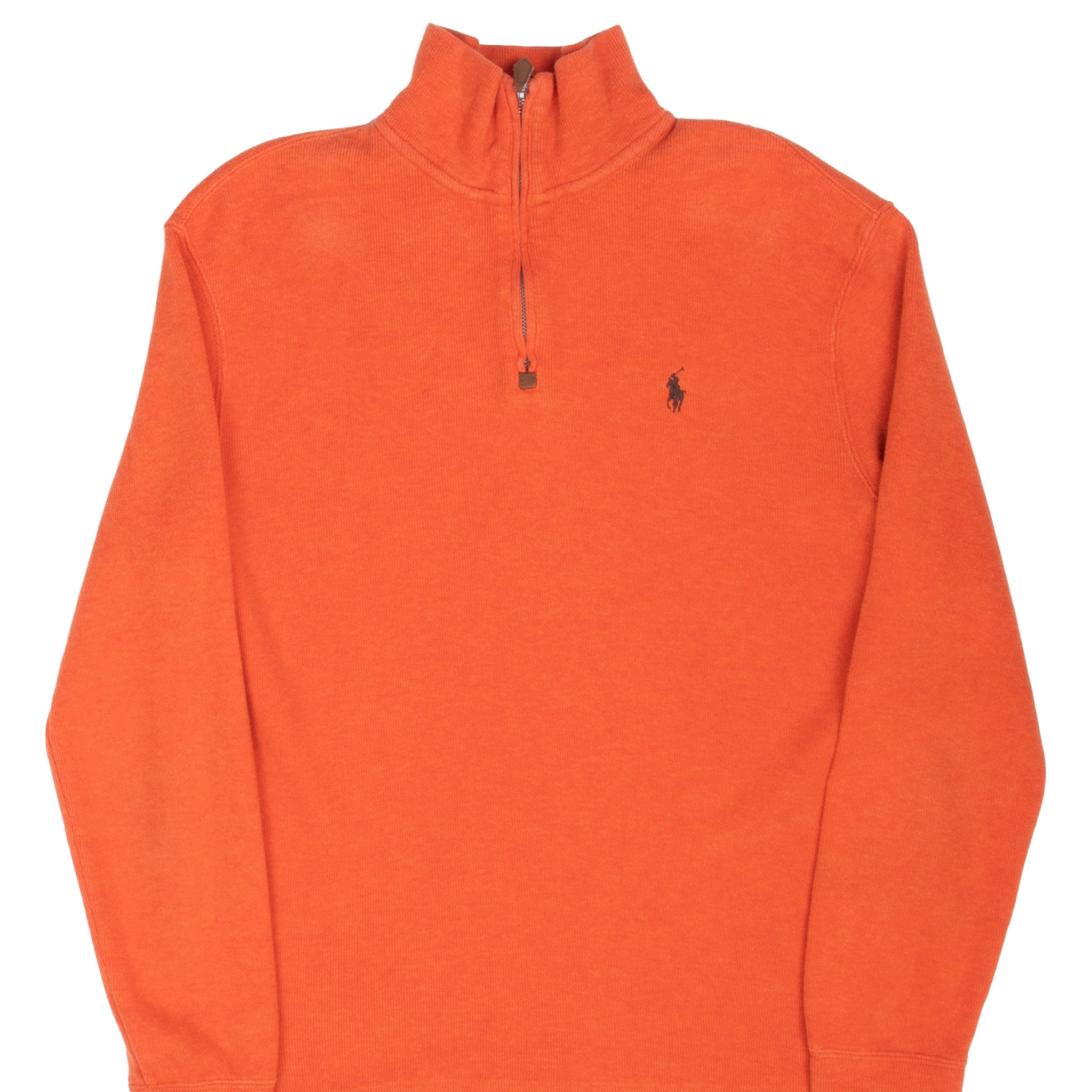 Vintage Polo Ralph Lauren Orange Quarter 1/4 Zip Sweater Size Small