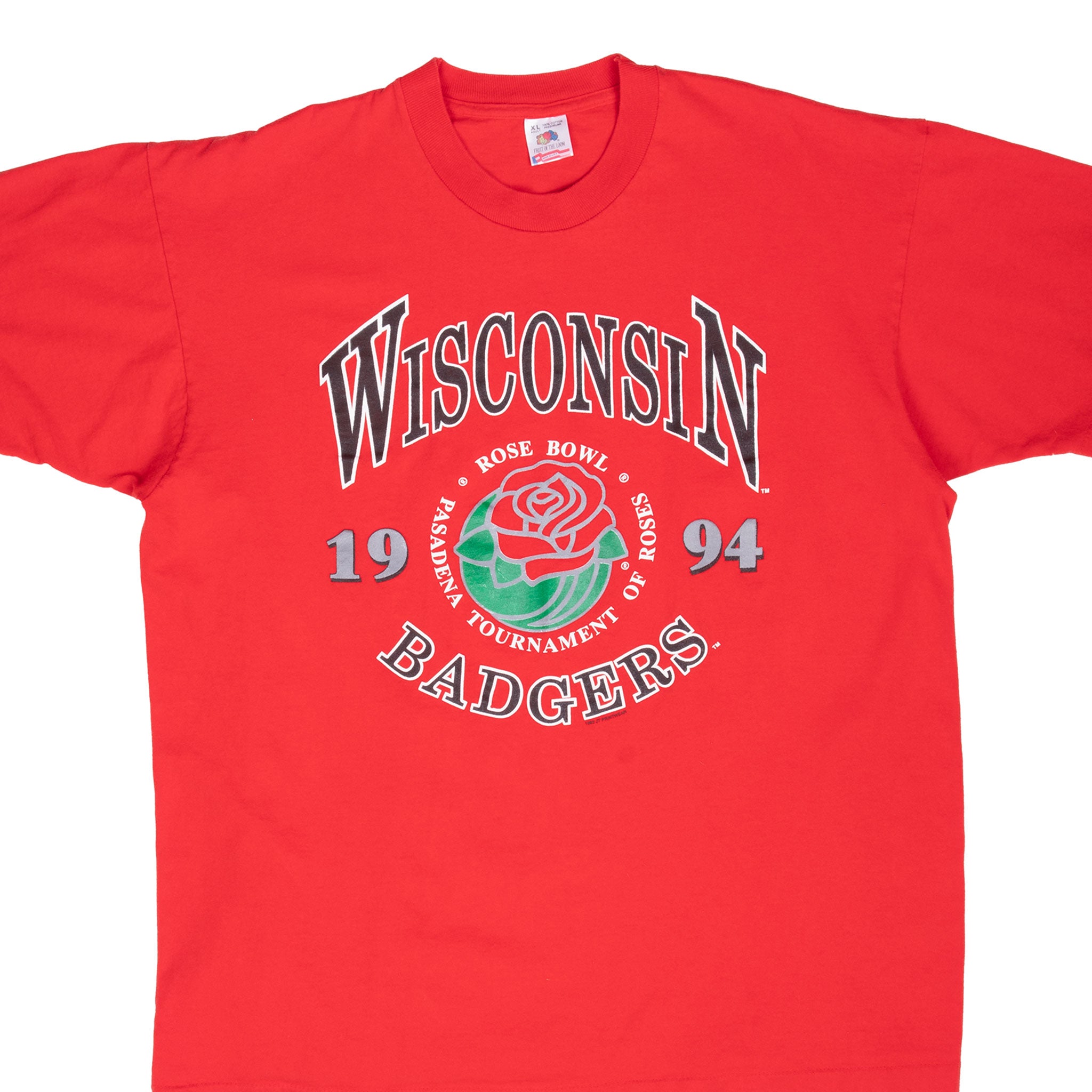 Vintage Ncaa Wisconsin Badgers Rose Bowl 1994 Tee Shirt Size XL Made In Usa