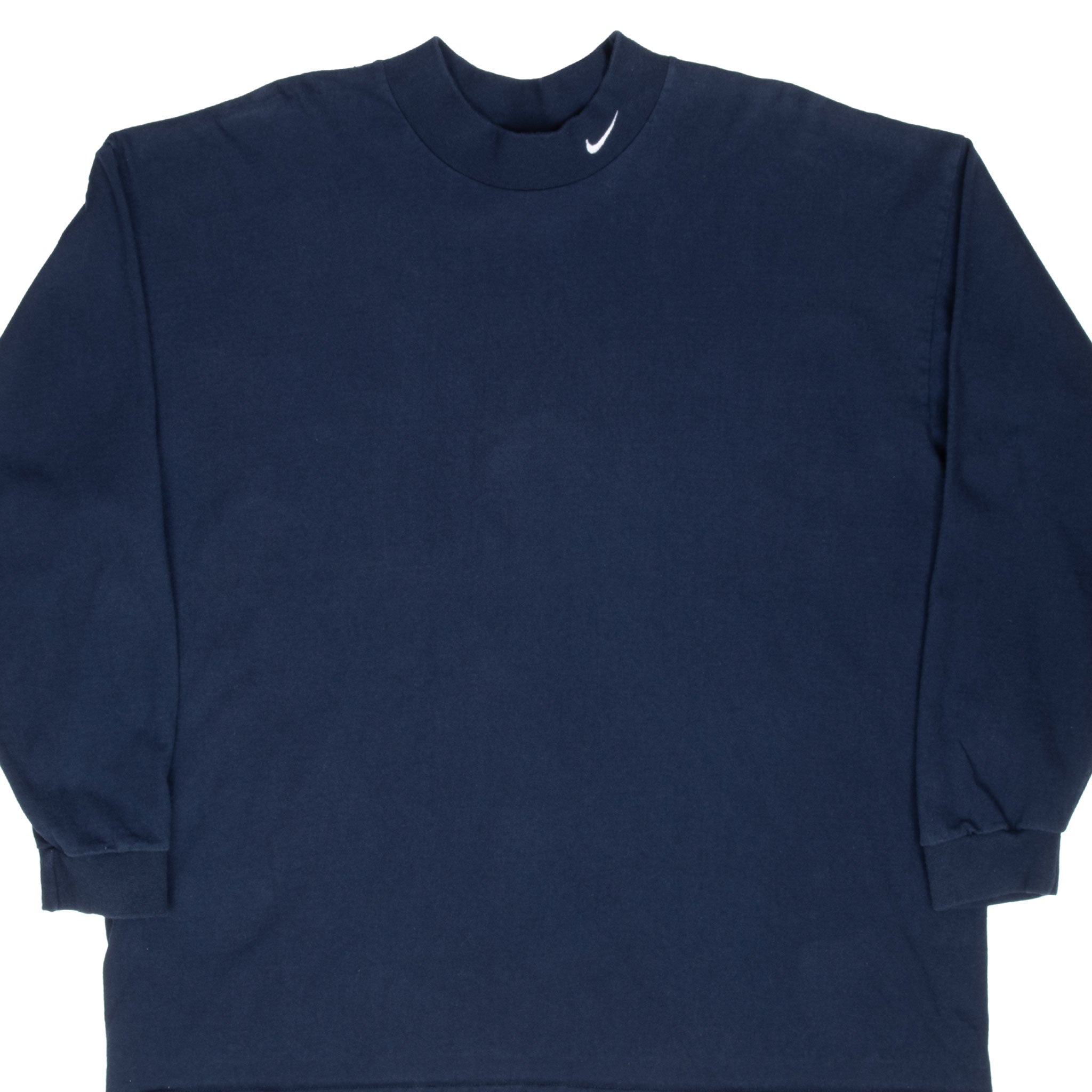 Vintage Nike Navy Blue Long Sleeve Turtle Neck Tee Shirt 2000S Size 2XL