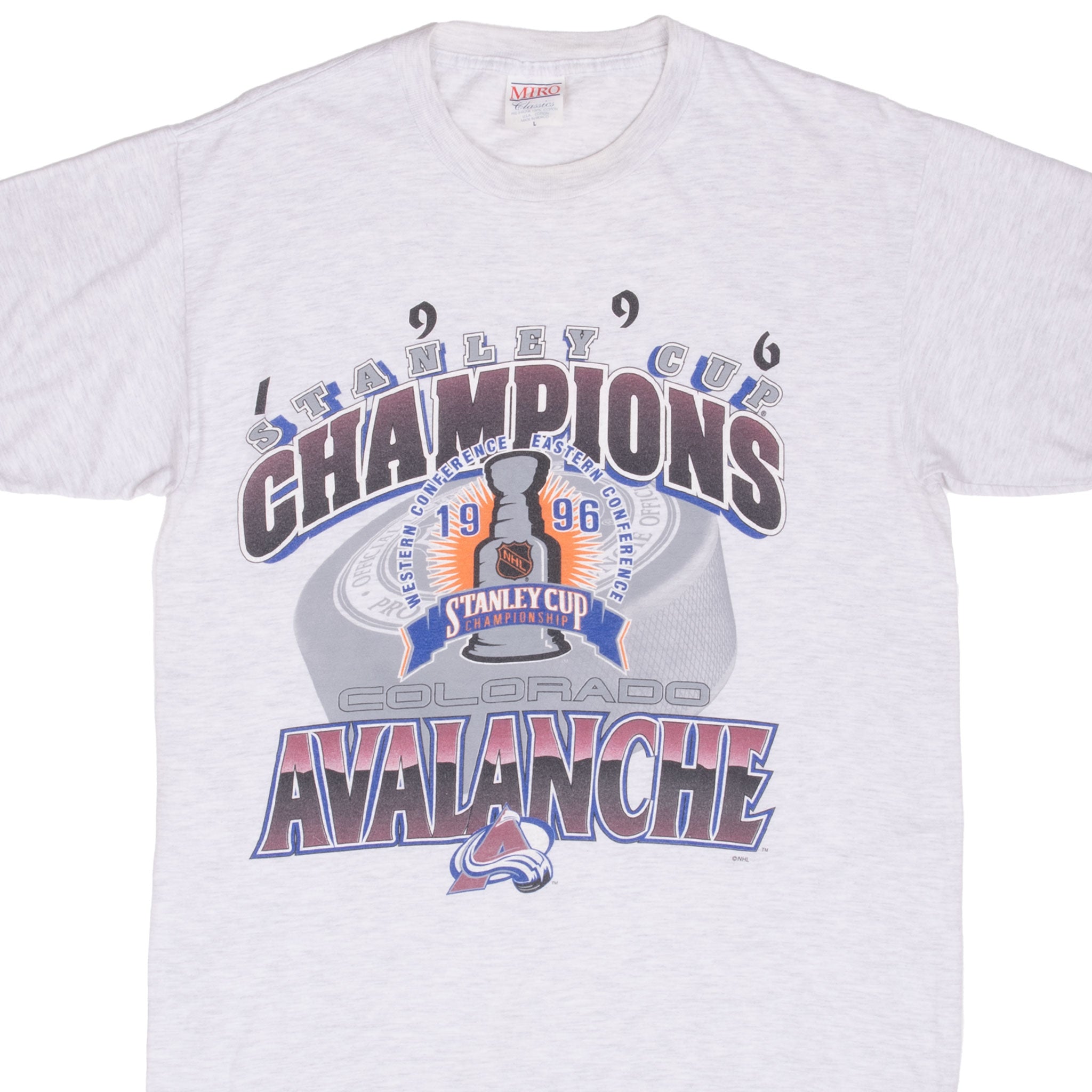 Vintage Nhl Colorado Avalanche Stanley Cup Champions 1996 Tee Shirt Size Large