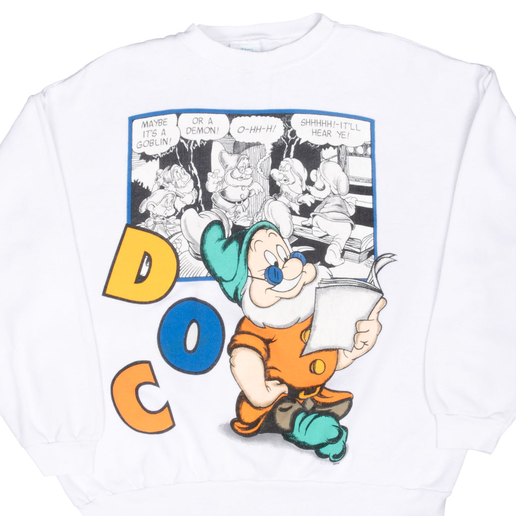 Vintage Disney Snow White Doc Dwarf Sweatshirt 1990S Size XL