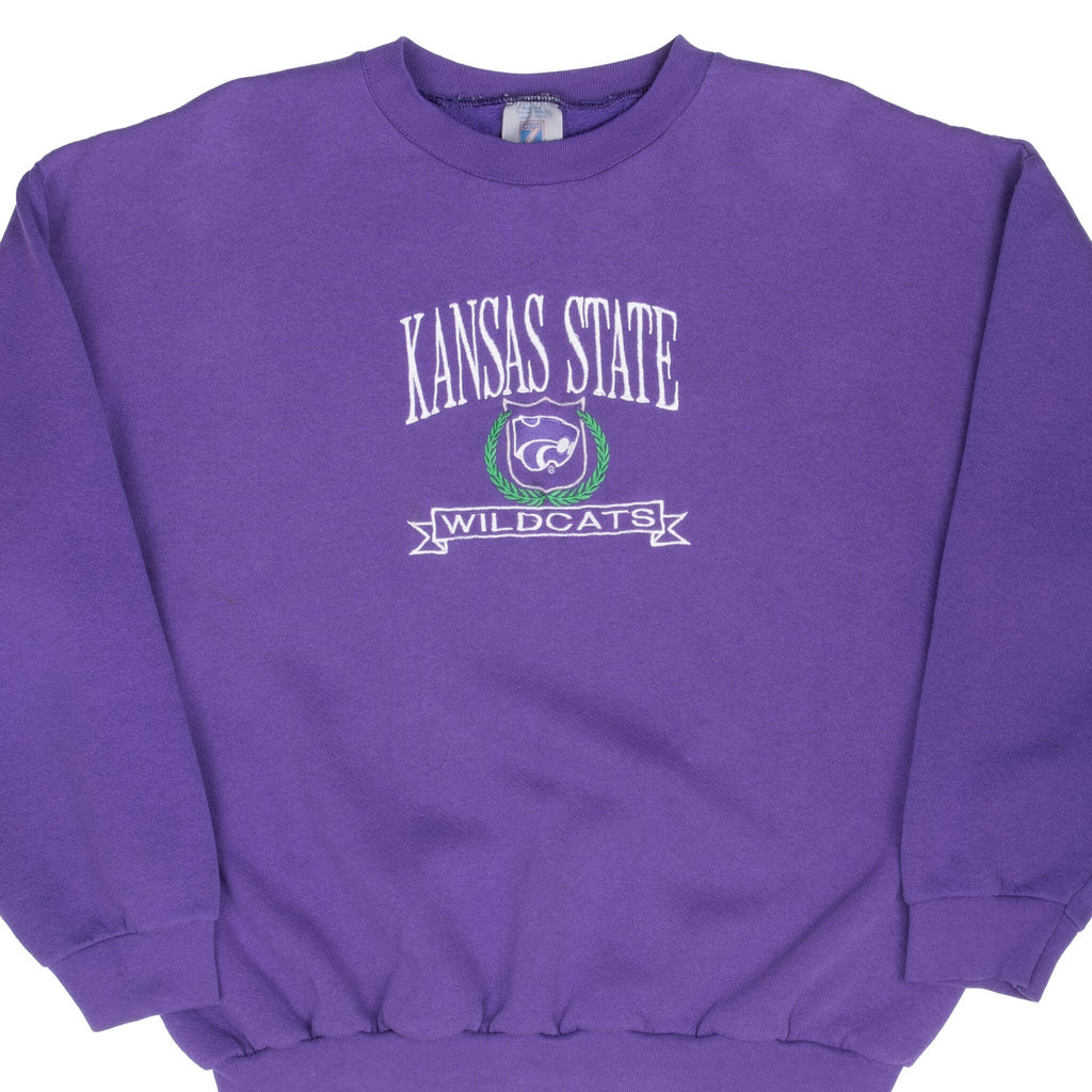 Vintage Ncaa Kansas State Wilcats Purple Sweatshirt 1990S Size XL