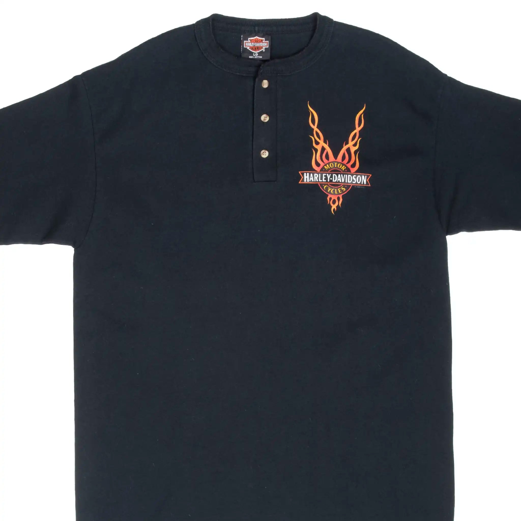 VINTAGE HARLEY DAVIDSON OREM UTAH HENLEY TEE SHIRT 1998 LARGE MADE IN USA