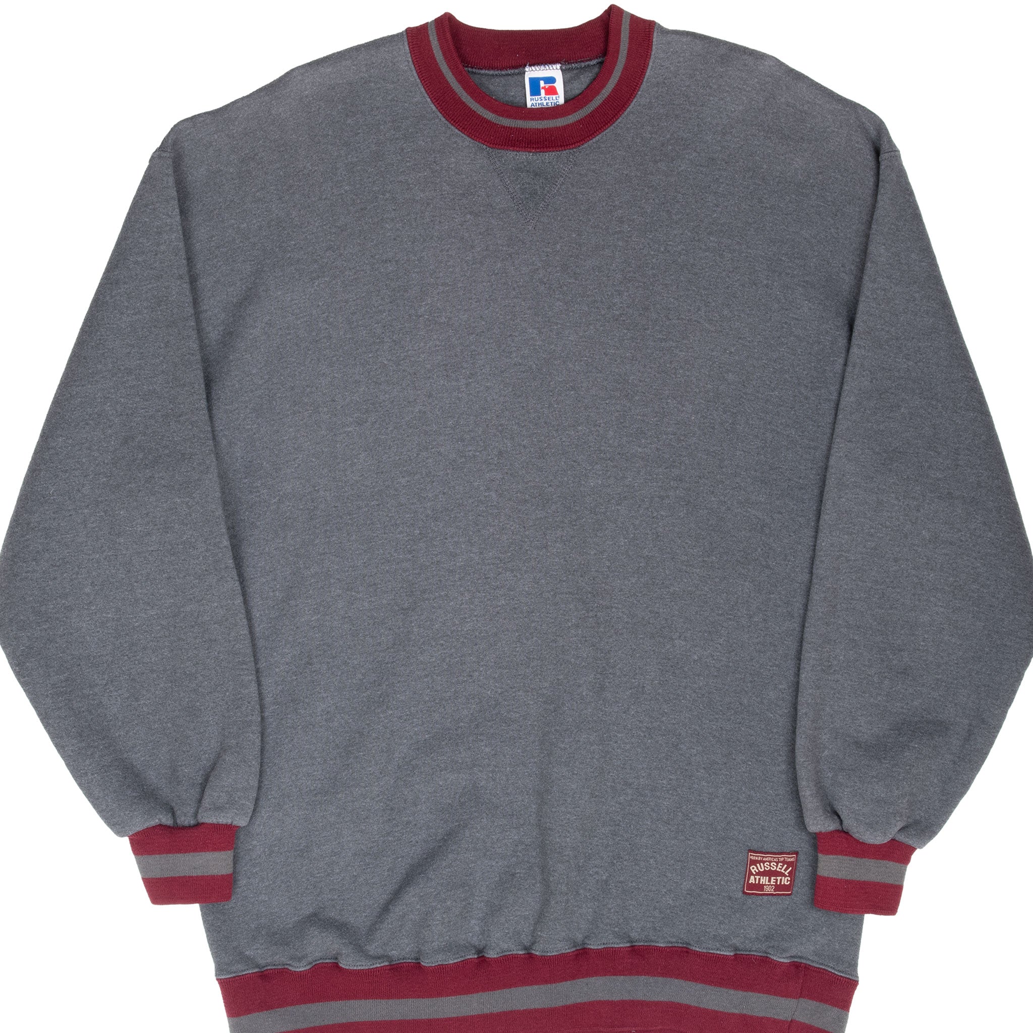 Vintage Russell Athletic Blank Dark Grey Sweatshirt 1990S Size XL Made In Usa